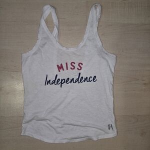 Victoria's Secret White Tank Top Miss Independence Size: XS